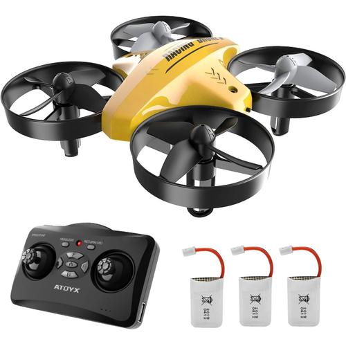 66c Rc Mini Drone Avec Télécommande Fonction De Suspension Altitude Mode Headless 3 Vitesses 3d Flip Protections À 360° Pour Enfants Et Débutants (Jaune)-Générique