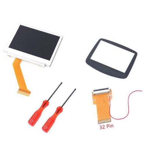 Pour Gba Sp Écran Lcd Oem Rétro-Éclairé Lumineux Highlight W / Carte Mère Normale Modifier La Pièce Avec Un Câble À 40 Broches Ou 32 Broches (32 Pin)