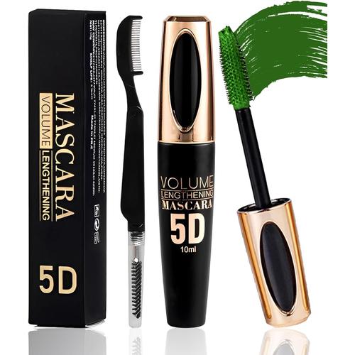 5d Mascara Volume Et Longueur Vert, Mascara Extension De Cils Effet Volume,Waterproof Et Longue Tenue Avec Une Définition Précise,Not Blooming Eye Lashes Mascara Thick Curling Mascara Pour Femmes-06 