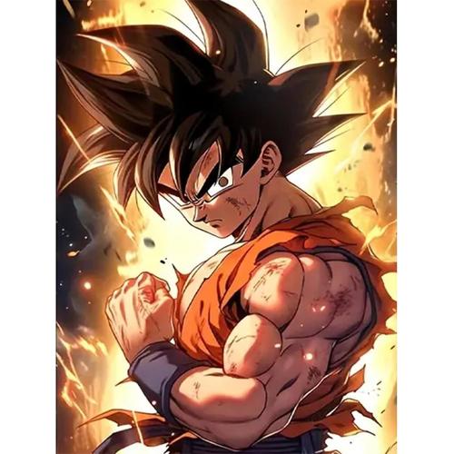 Dragon Ball Diamond Painting Kit Adulte,5d Diy Dessin Animé Diamant Painting Images Ronde Diamond Peinture Diamant Adulte,Cristal Débutant Art Set Pour Décoration Murale Maison 30x40cm