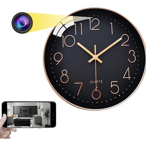 Caméra espion cachée, caméra d'horloge murale WiFi 1080p sans fil de sécurité Nanny Cam Mini enregistreur vidéo avec vision nocturne et visualisation à distance, compatible iOS/Android