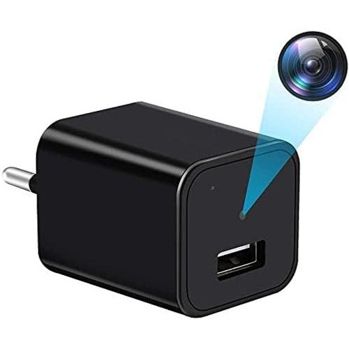 Caché 1080P Chargeur Caméra Espion - HD Mini DV Fast AC EU USB Prise Murale enregistreur de Surveillance Adaptateur Nounou mémoire d¿Enregistrement en Boucle
