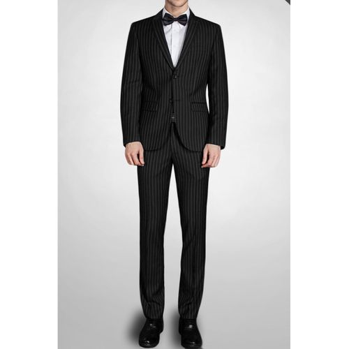 Costume À Rayures Noir Homme