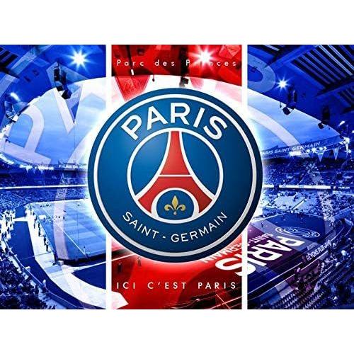 Complet PSG Logo Diamant Broderie décoration Cadeau Paris Saint-Germain Football Logo Diamant Peinture Point de Croix Kit Art carré 40x50 cm