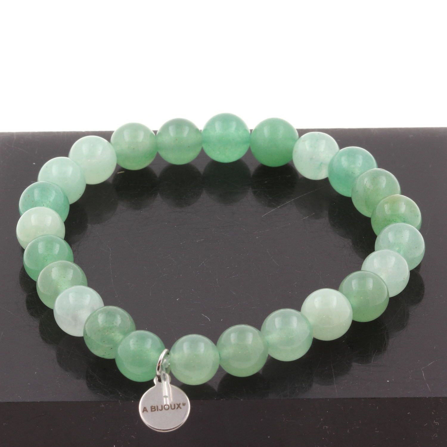 Bracelet Perles Aventurine 8 Mm. Fabriqué En France. Taille Personnalisable.