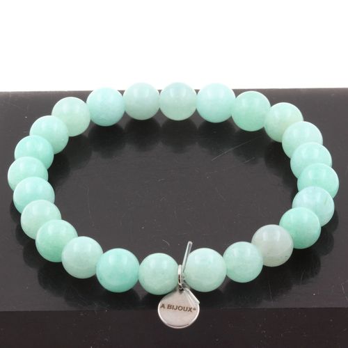 Bracelet Perles Amazonite 8 Mm. Fabriqué En France. Taille Personnalisable.
