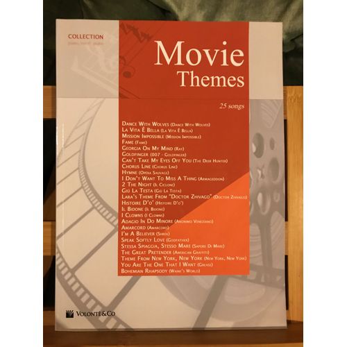 Movie Themes Partition Chant Piano Best Of Edition Volonte & Co