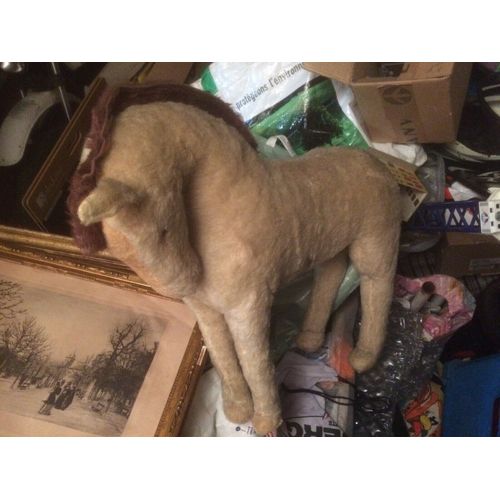 Jouet Ancien "Cheval En Peluche"