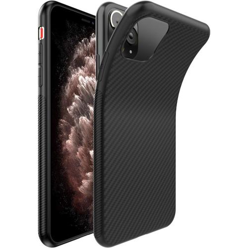 Ebeststar - Coque Iphone 11 Pro Max Housse Motif Fibre Carbone Luxe Flex Tpu Premium, Noir [Dimensions Precises Smartphone : 158 X 77.8 X 8.1mm, Écran 6.5'']