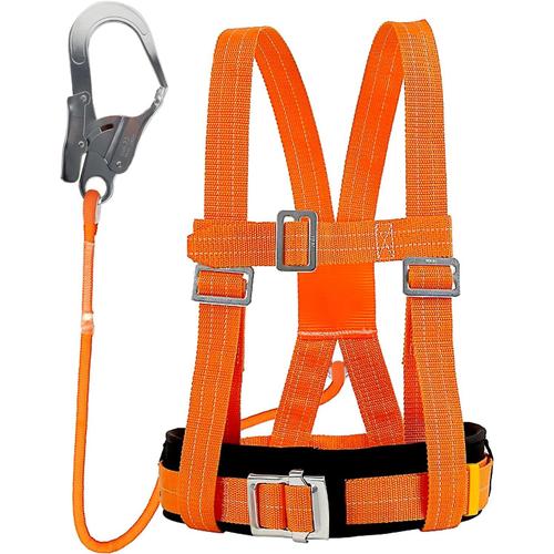 Harnais De Sécurité Avec Longe, Harnais Anti Chute, Baudrier Escalade, Avec Support Ventral Epaissi, Portante 100 Kg, Pour Le Travail Aérien, Escalade, Les Hommes (Grande Boucle 1,6 M)