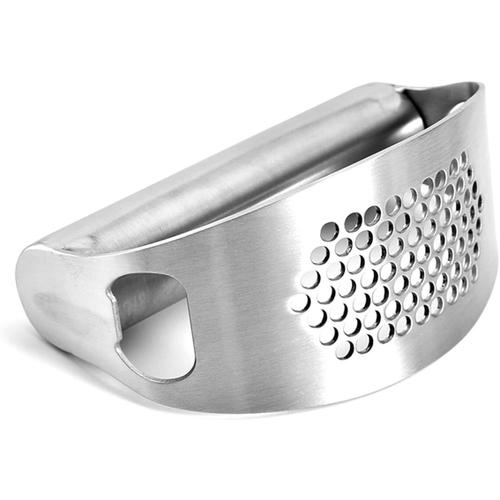 Presse-Ail À Bascule En Acier Inoxydable - Berceau À Ail - Passe Au Lave-Vaisselle - Poignée En Bois De Qualité Supérieure - En Acier Inoxydable - Garlic Press Rocker Mincer Crusher - Appareil