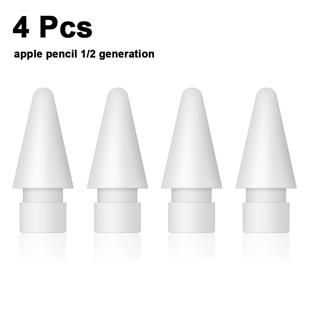 Lot de 4 pointes de stylet pour stylet de rechange Apple Pencil pointe fine compatible avec iPad Air Mini Pro Apple Pencil 1¿¿re et 2¿¿me g¿¿n¿¿ration