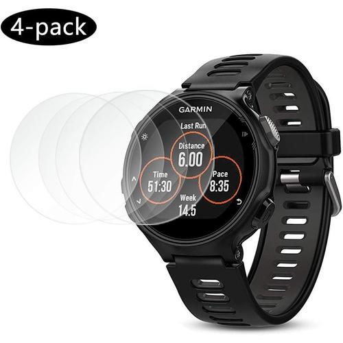 4 Pack Protecteur D'écran Compatible Avec Garmin Forerunner 735xt, Film De Protection En Verre Trempé Pour Montre Intelligente,Pour Blindage Anti-Rayures 735 Xt 0.3mm 2.5d Haute Définition 9h