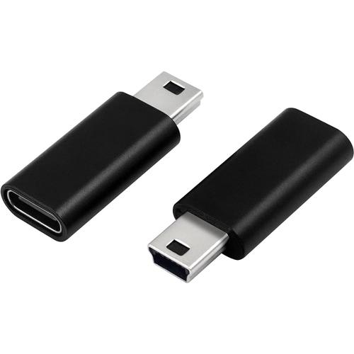 Adaptateur USB C vers Mini USB, Adaptateur Mini USB vers USB C, Prise USB C de Type C vers Prise Mini USB Connexion d'ordinateurs (Noir)
