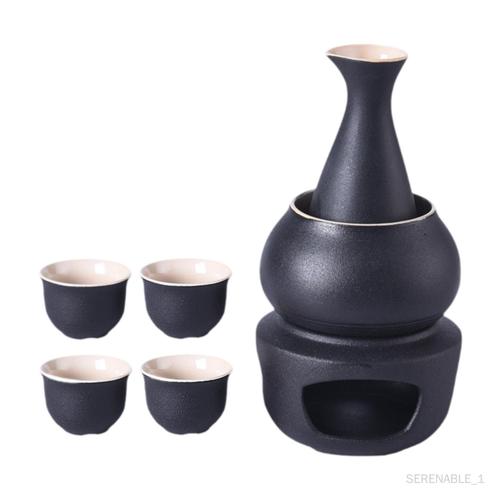 Service à saké en céramique avec poterie en porcelaine plus chaude, pour