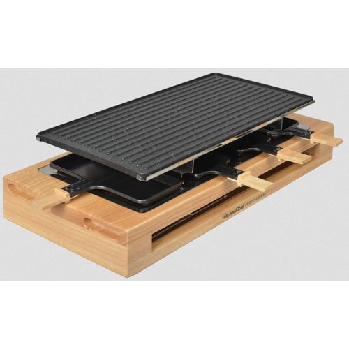Appareil à raclette Bamboo 8 poêlons et 2 double poêlons 1500 W KCWOOD.8.MAXI