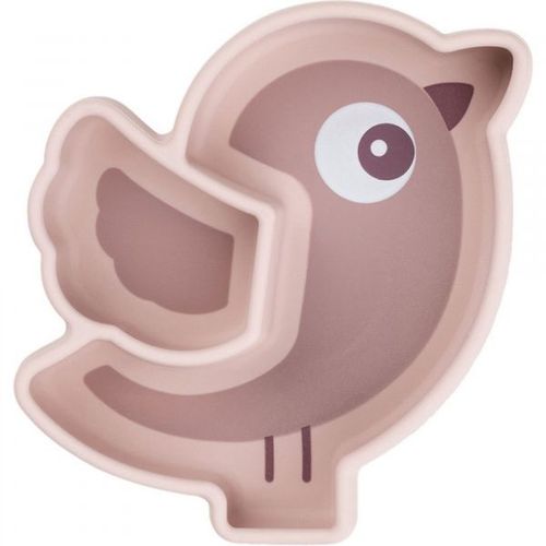 Assiette Silicone Avec Ventouse Birdee Rose
