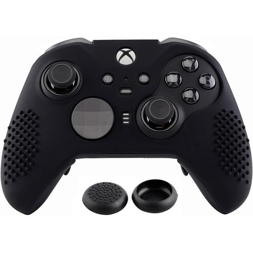 Housse En Silicone Antidérapante Pour Xbox One Elite Séries 2 Manette, Protection Antidérapante Pour Xbox One Elite Séries 2 Manette Avec Capuchon Joystick, Coque Silicone Noir