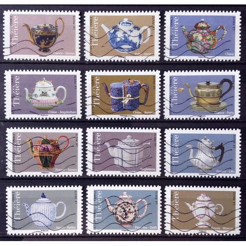 Série Théières Anciennes Complète Obl - N° 1617 1618 1619 1620 1621 1622 1623 1624 1625 1626 1627 1628 - Cote 8,40 - France Année 2018 - N27190