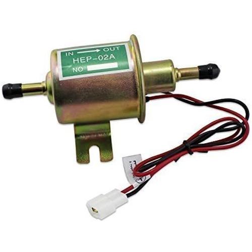 Fil de fixation de boulon à basse pression en métal de pompe à essence électrique universelle de 12V en ligne pour l'essence et le diesel HEP-02A (Gold)