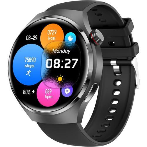 Smartwatch Hommes Femmes Avec Appels Bluetooth, Écran Tactile 1,6 Pouces Smart Watch Avec Mesure De La Tension Artérielle, Ip67 Étanche Montre De Sport Montre (Noir)