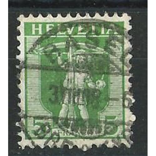 Helvetia Timbre Suisse Guillaume Tell N° 115 Vert 1907 Belle Oblitération 31/03/1908