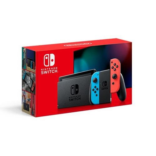 Console Nintendo Switch 2019 Avec Joy-Con Bleu Néon Et Joy-Con Rouge Néon - Nouvelle Version