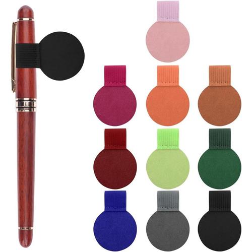 Passants Stylos Autocollant 10pcs, Pot À Crayon Autocollants Support Pour Stylos, Porte-Crayons En Cuir Porte Crayons, Élastiques Et Autocollants, Idéal Pour Agendas Carnets Calendriers