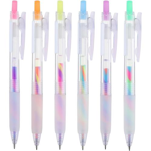 Lot De 6 Stylos À Encre Gel À Paillettes, 3 Couleurs Dégradées, Stylos Arc-En-Ciel Fantastiques Pour Livres De Coloriage, Gribouillage, Peinture, Scrapbooking, Journal De Croquis, Stylos Gel