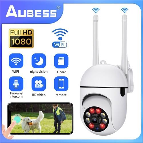 Aubess-Caméra de surveillance extérieure PTZ IP WiFi HD 720p, dispositif de sécurité sans fil, étanche, avec n'aime numérique x4, audio et enregistrement nocturne