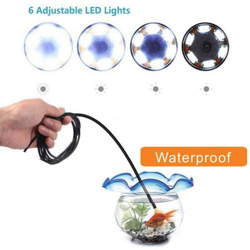 Mini Caméra Endoscopique Réglable, 6 LED, 7mm, Flexible, pour Inspection, Téléphone, PC, Étanche IP67