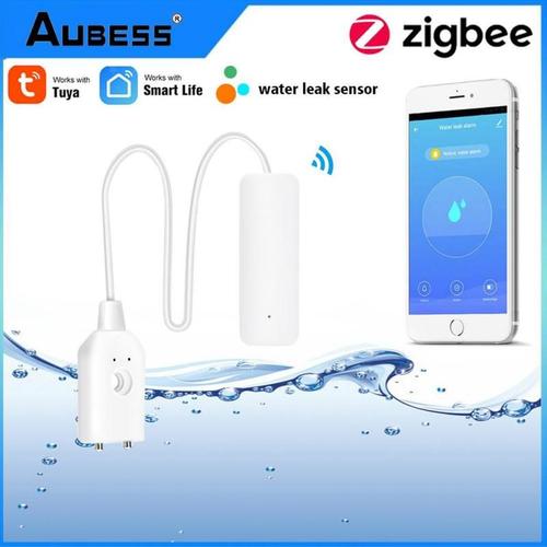 Aubess-Capteur de fuite d'eau Tuya WiFi Zigbee, détecteur de fuite, débordement d'eau via Smart Life, protection de la sécurité à domicile