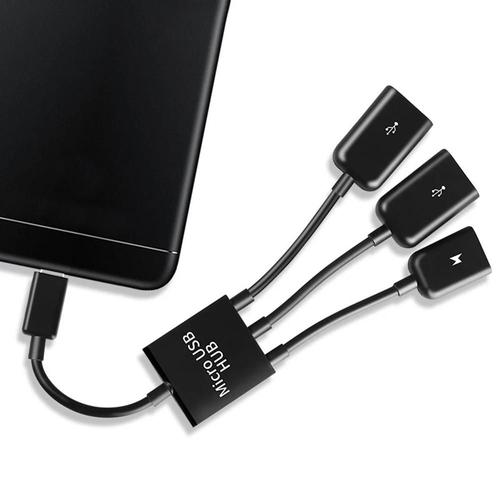 Câble adaptateur de jeu 3 en 1 pour souris et clavier, port USB portable, noir, léger, micro Kang Kang