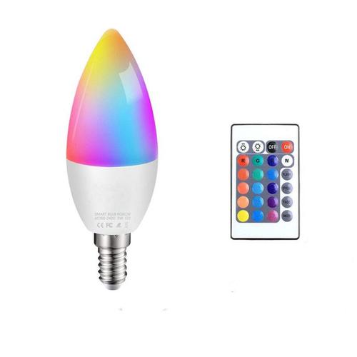 Ampoules LED Rgbw télécommandées pour maison intelligente, bougie d'intérieur, couleurs à intensité variable, E12, E14, E26, Mini B22, 3-5W, 6000k