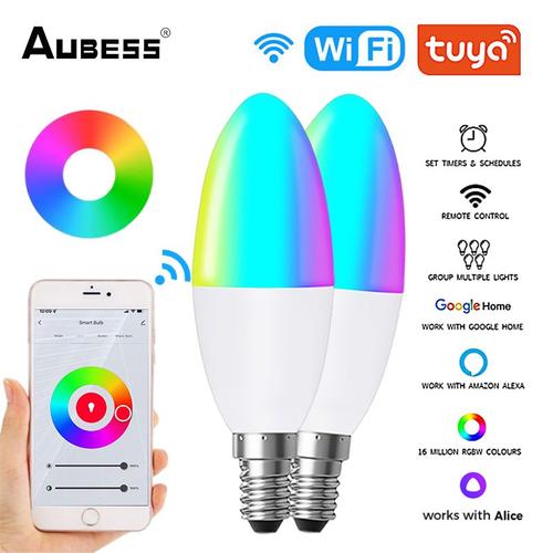 Lampe intelligente à intensité variable avec Alexa, Google Home, Alice, Wifi, Tuya, document de bricolage, ampoule intelligente, Rgbcw, 5W