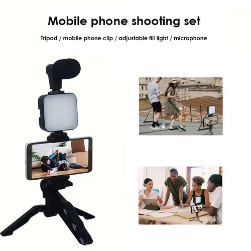 Trépied de téléphone portable LED, mini lumière de conférence de photographie, kit vidéo pour smartphone, beauté des jambes, lumière de remplissage de poche, support de téléphone, déterminer