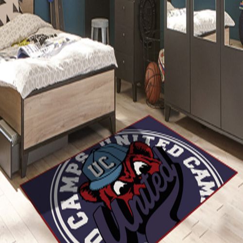 Tapis Enfant 80x120 Rectangle Tissé Bleu Uc Bear