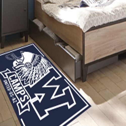 Tapis Enfant 60x90 Rectangle Tissé Bleu Indian
