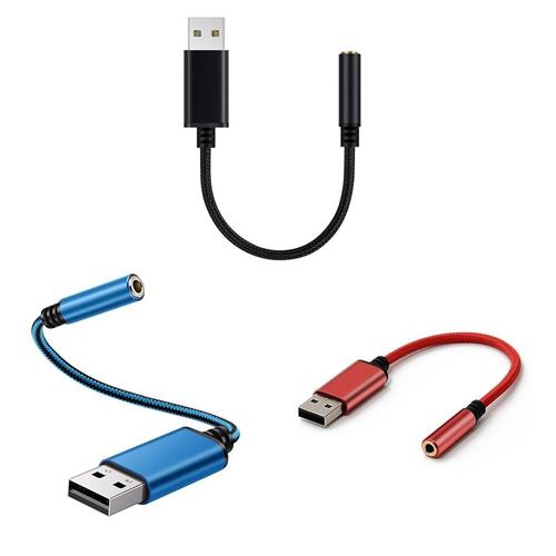 Adaptateur audio USB vers prise jack 3.5mm, carte son stéréo externe pour PC, ordinateur portable, PS4, Mac, 0.6 pieds