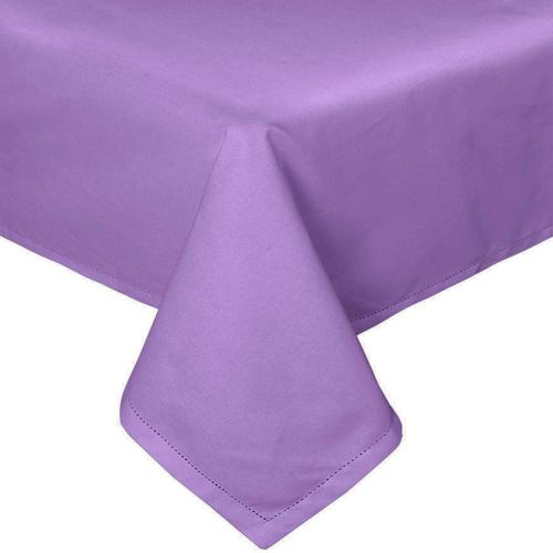 Nappe De Table Carrée En Coton Unie Violet - 137 X 137 Cm