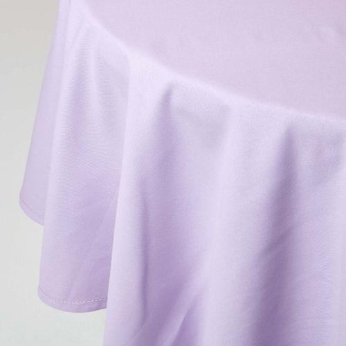 Nappe De Table Ronde En Coton Unie Mauve - 178 Cm