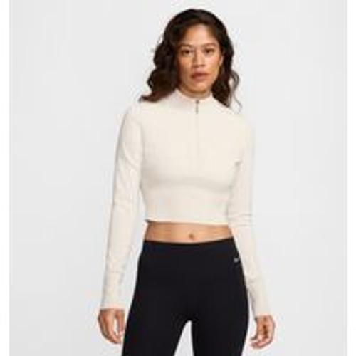 Pull Slim Court À Demi-Zip Et Manches Longues Nike Sportswear Chill Knit Pour Femme - Marron