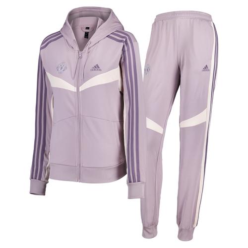 Manchester United Adidas Essentials 3-Stripe Tracksuit - Preloved Fig/Shadow Violet - Womens