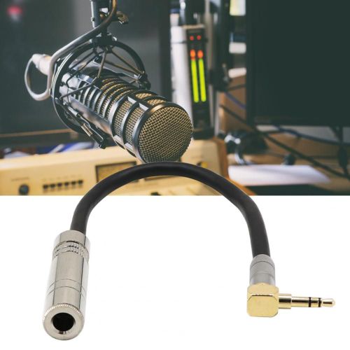 Câble Audio à Angle droit à 90 degrés, cordon d'extension AUX pour Microphone, haute fidélité, 0.2m 3.5mm à 6.5mm/6.35mm