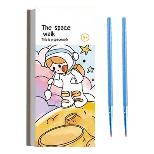 Livre De Dessin De Couleurs Vives, 1 Ensemble De 20 Pages Avec Pinceau À Pigments, Livre De Coloriage À L'eau Pour Enfants, Thème De Dessin Animé, Pour La Maternelle