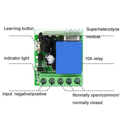 Circuit imprimé de contrôleur sans fil à 1 canal, appareils électroménagers, lampe lumineuse, portail électrique, récepteur de télécommande, technologie