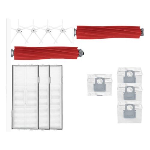 Pour Roborock S7 Maxv Ultra/T8plus, brosse pentagone blanche principale, tissu antibactérien jetable, filtre les sacs à poussière