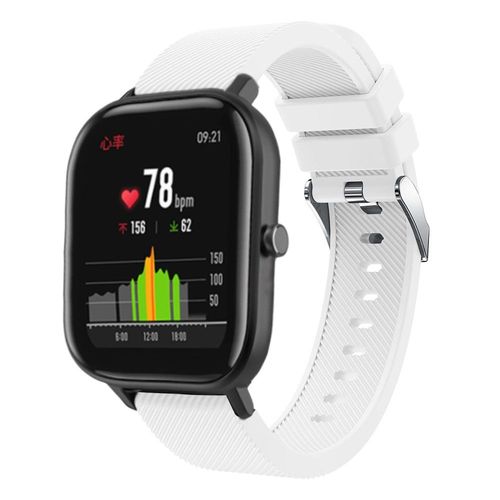 Bracelet En Silicone Twill Sports Blanc Pour Votre Xiaomi Huami Amazfit Gts 20mm