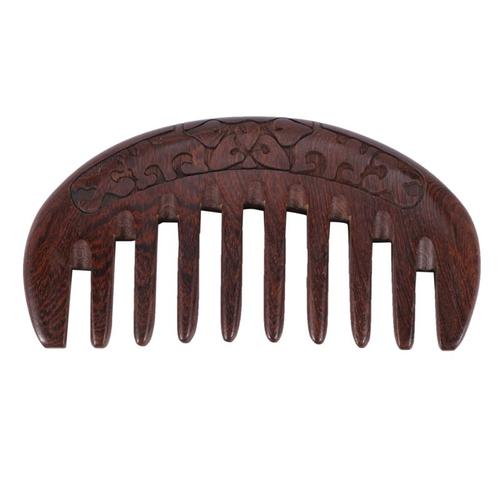 Peigne En Bois Pour Cheveux, Peigne Naturel, Massage Antistatique À Travers Le Peigne (Dent Large Fleurie) 