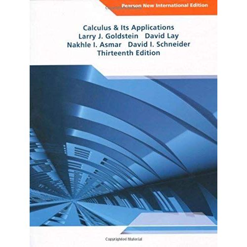 Calculus & Its Applications: Pearson New International Edition